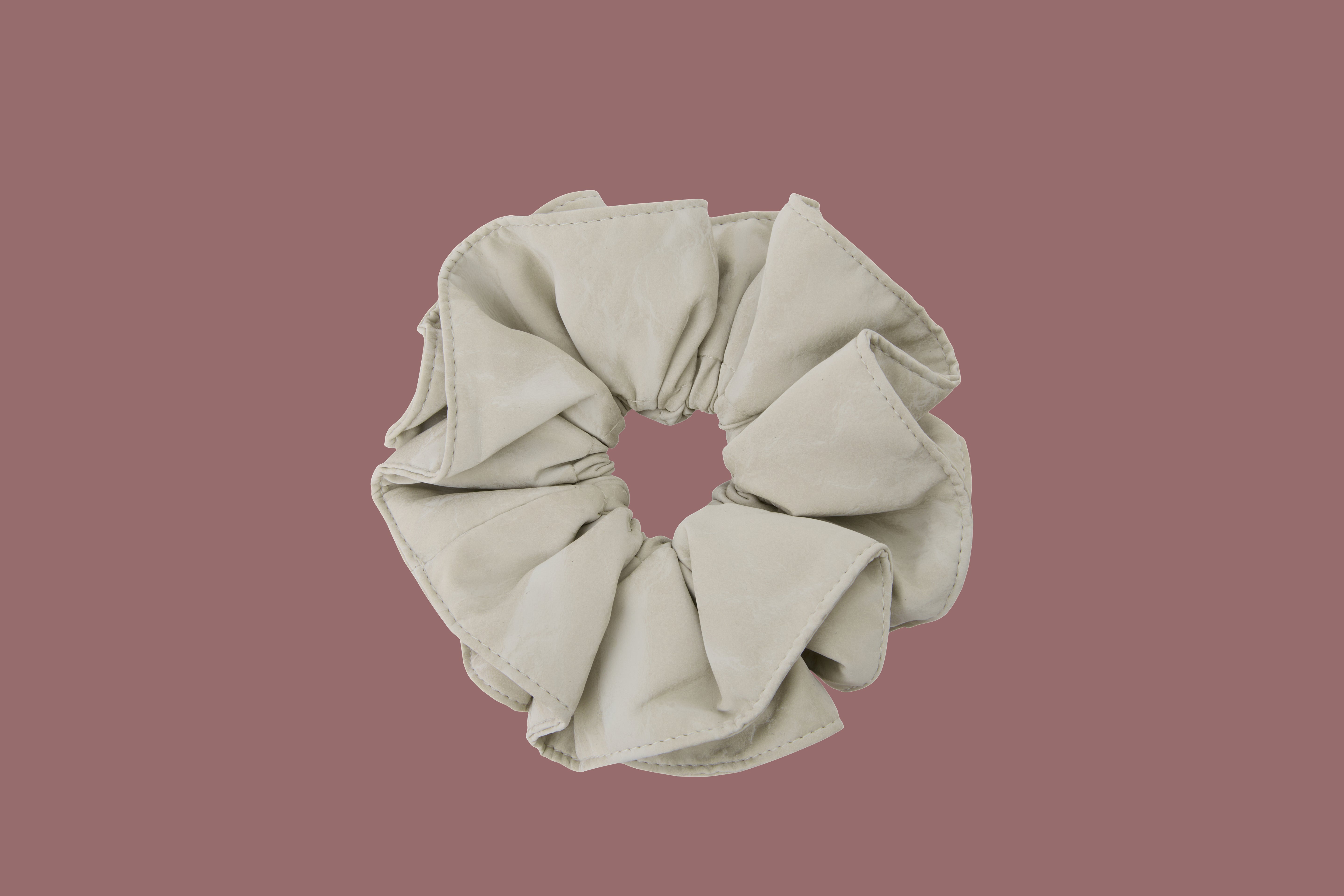 Oversized Vegan Leather Scrunchie