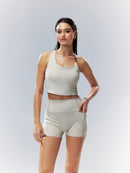 Pulse Asym Wrap Shorts 4'' - Silver Cloud