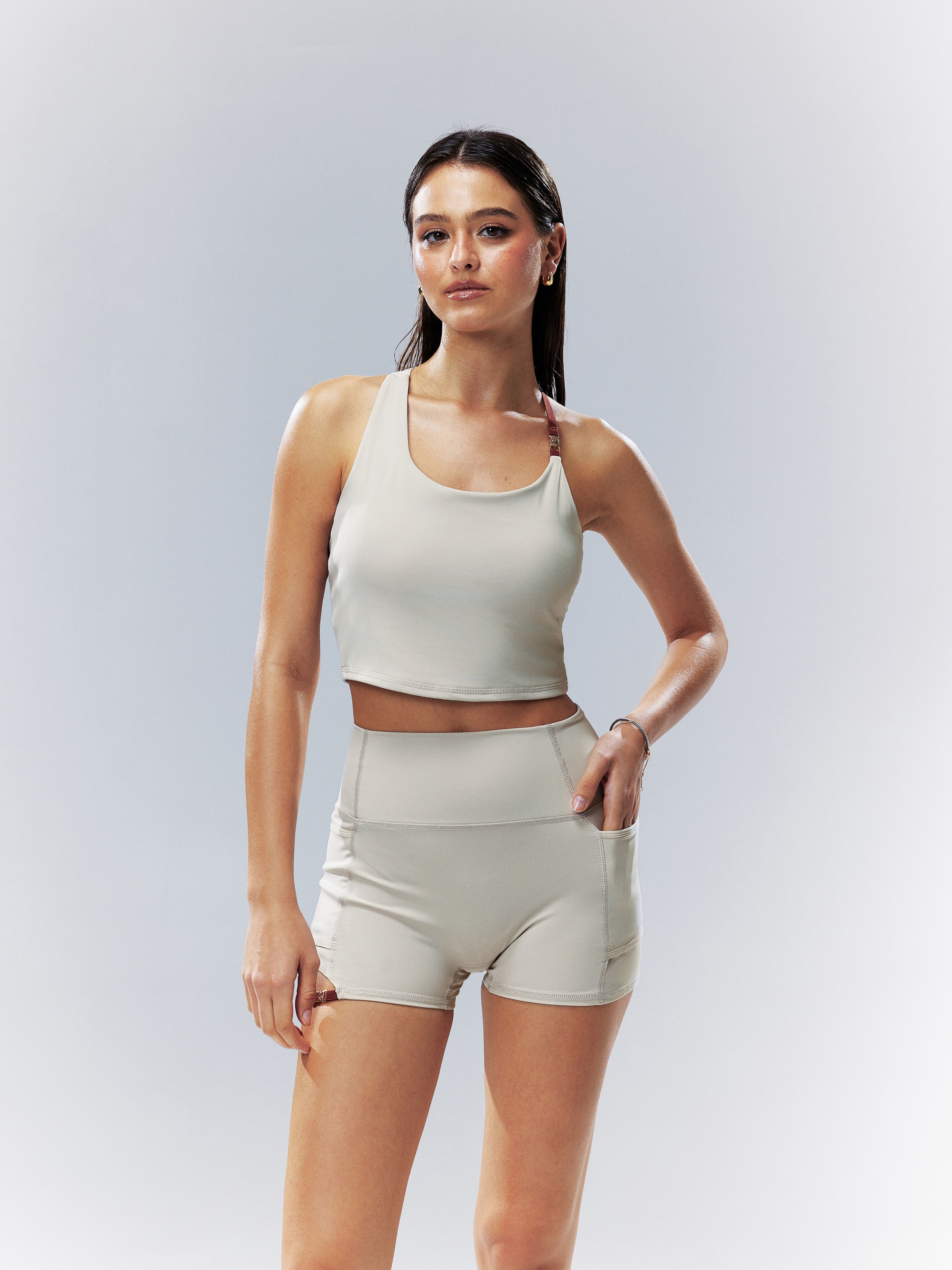 Pulse Asym Wrap Shorts 4'' - Silver Cloud