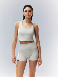 Pulse Asym Wrap Shorts 4'' - Silver Cloud