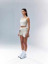 Pulse Asym Wrap Shorts 4'' - Silver Cloud