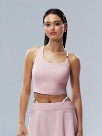 Camiseta de tirantes adaptable Bite Asym ｜Camiseta de tirantes Aceease ｜Rosa gota de lluvia 