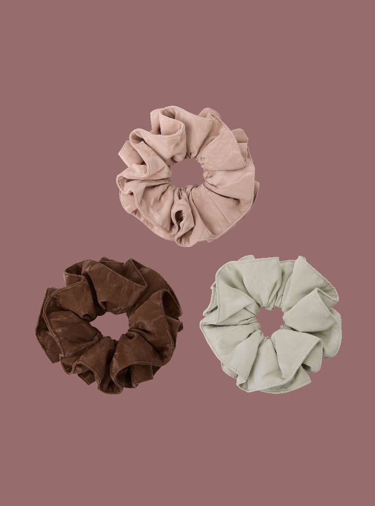 Oversized Vegan Leather Scrunchie